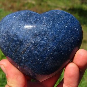 Fairly Rare of  Lazulite Hearts Polished
